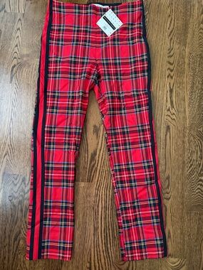 Gretchen Scott Designs tartan red plaid with track stripe medium